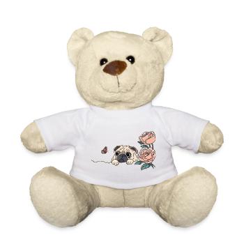 Mops mit Schmetterling - Teddy - Sonnengelb - Vorne