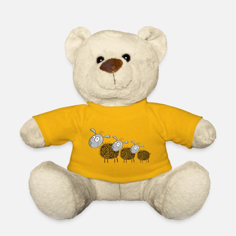 Drei Wollschafe - Schaf Comic - Teddy - Sonnengelb
