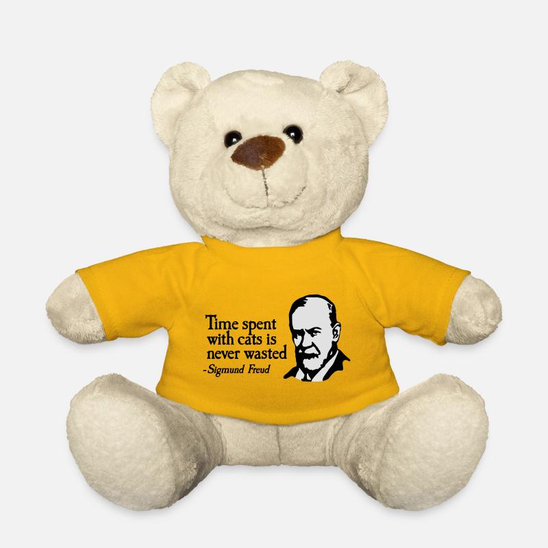 Time spent with cats is never Sigmund Freud - Nounours - jaune soleil