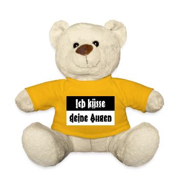 Ich küsse deine Augen Spruch - Teddy - Sonnengelb - Vorne