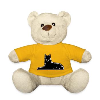 Minimalist Wolf Silhouette Design - Teddy Bear - sun yellow - Front