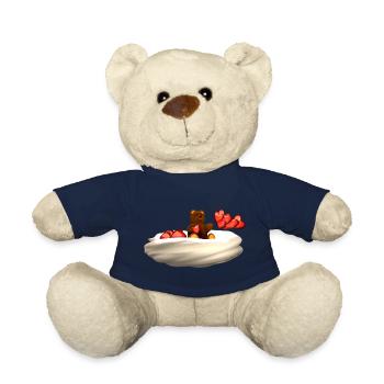 Bear flies on cloud with hearts - Teddy Bear - french navy - Front