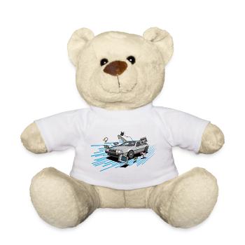 Delorean Oldtimer Youngtimer Retro Future bleu 80s - Nounours - jaune soleil - Devant