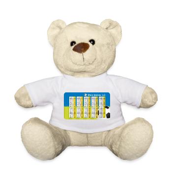 Soccer Small 1x1 - Blue Green | Customisable - Teddy Bear - sun yellow - Front