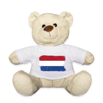 Drapeau de coup de pinceau rouge blanc bleu - Nounours - jaune soleil - Devant