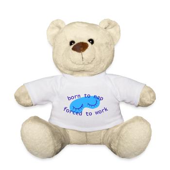 born_to_nap_forced_to_work_sleepy_eyes_blau - Nounours - jaune soleil - Devant