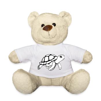 Turtle Black and White T-shirt Gift - Teddy Bear - sun yellow - Front