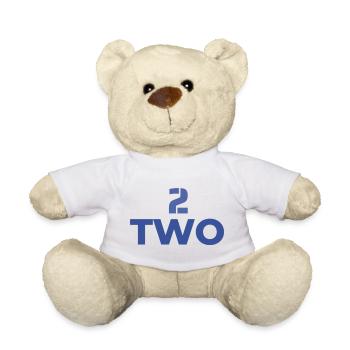 DESIGN CHIFFRE 2 EN LETTRE ET SYMBOLE TYPOGRAPHIE - Nounours - jaune soleil - Devant