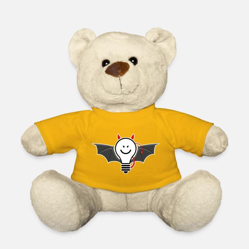 Light bulb with devil horns – cheeky light motif - Teddy Bear - sun yellow