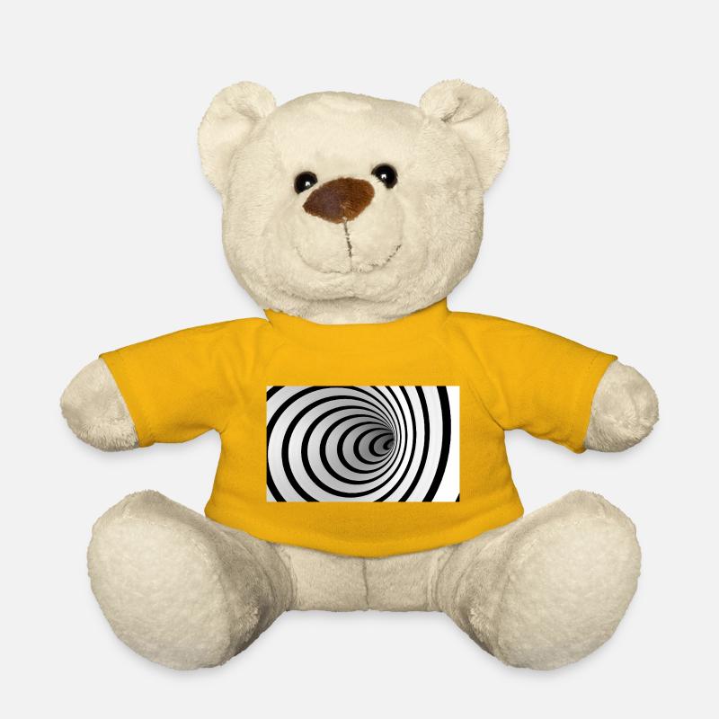 Sort og Hvid Spiralvortex - Teddybjørn - sol-gul