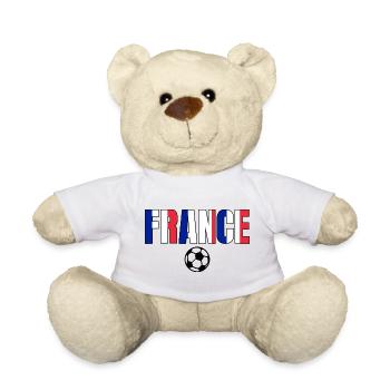 Tricolor typography FRANCE Supporter FOOT - Teddy Bear - sun yellow - Front