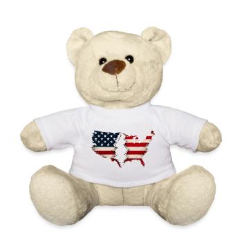 Broken Heart USA Flag - Teddy Bear - sun yellow - Front