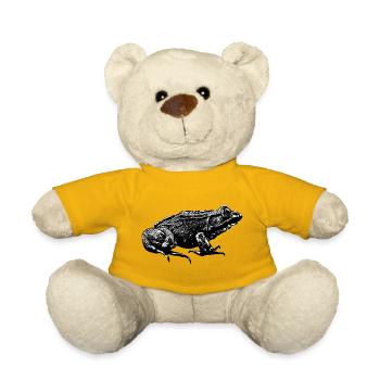 Grafik von einem realen Frosch im Profil  - Teddy - Sonnengelb - Vorne