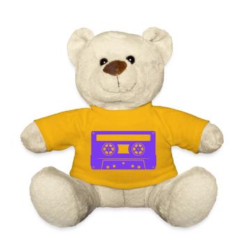 Cassette - Retro 80s Vintage Music Mixtape - Teddy Bear - sun yellow - Front