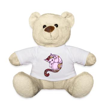 Katze cat mandala pink niedlich funny Yoga cute lo - Teddy - Sonnengelb - Vorne