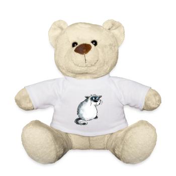 Grumpy Siamese Cat I Cat Friends Gift - Teddy Bear - sun yellow - Front