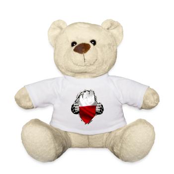 Polen - Polnische Flagge unterm Shirt - Teddy -  - Vorne