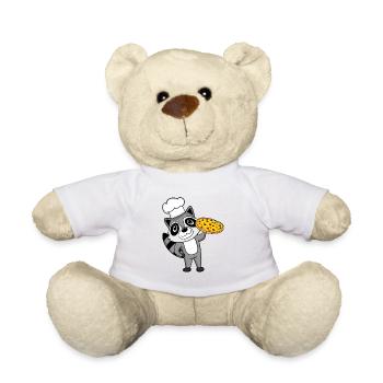 Pizza Maker Pizza Cook Raccoon Italian - Teddy Bear - sun yellow - Front