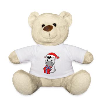 Bébé âne de Noël avec cadeau - Nounours - jaune soleil - Devant