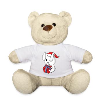 Christmas Baby with Gift - Rabbit - Teddy Bear - sun yellow - Front