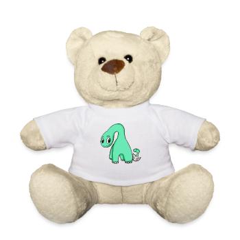 Dinosaur with baby dinosaur - Teddy Bear - sun yellow - Front