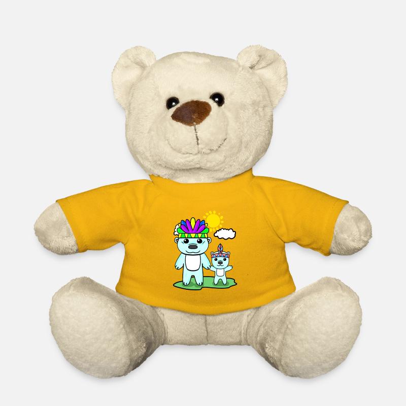 Eisbär Familie - Eisbär mit Baby - Teddy - Sonnengelb