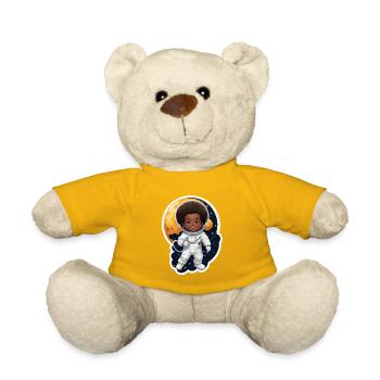 Kinder astronaut mit Mondhintergrund - Teddy - Sonnengelb - Vorne