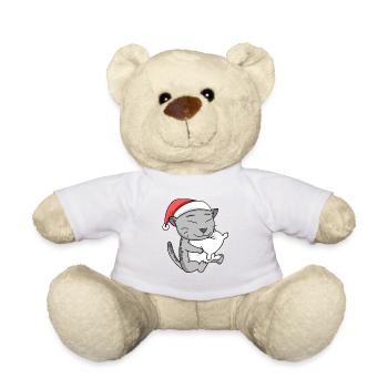 Cat Cute Egyptian Mau Tired Christmas - Teddy Bear - sun yellow - Front