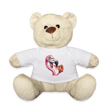 Lustiger Flamingo Pizza Pizzaliebhaber Fast Food - Teddy - Sonnengelb - Vorne