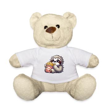 Sloth Popcorn Movies Cute Funny Lazy - Teddy Bear - sun yellow - Front