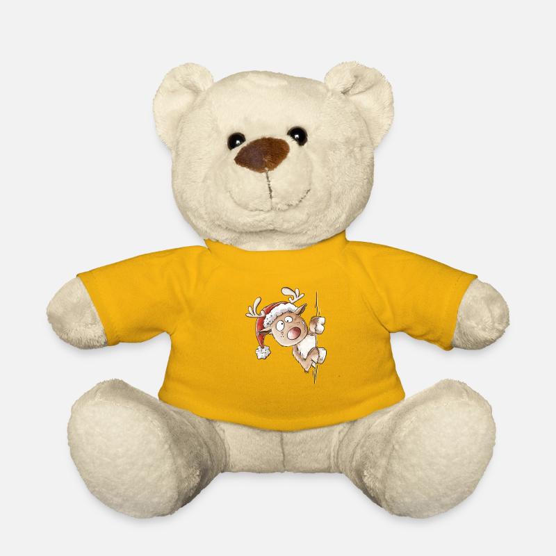 Drôle de renne Noël I cadeau - Nounours - jaune soleil