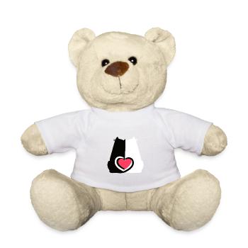 Katzen Valentin Katze Herz Herzen Liebe - Teddy - Sonnengelb - Vorne