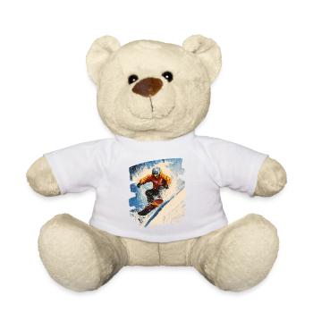 Snowboarder poudreuse - Nounours - jaune soleil - Devant