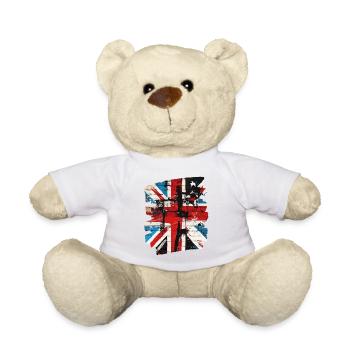 Great Britain Flag England Union Jack - Teddy Bear - sun yellow - Front