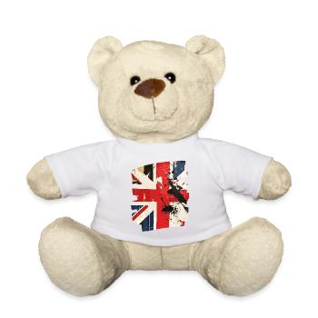 Great Britain Flag England Union Jack - Teddy Bear - sun yellow - Front