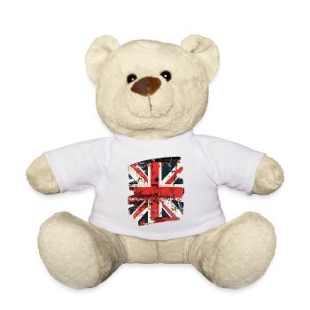 Great Britain Flag England Union Jack - Teddy Bear - sun yellow - Front