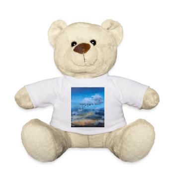 Vögel im Flug über einem bewölkten Himmel - Teddy - Sonnengelb - Vorne
