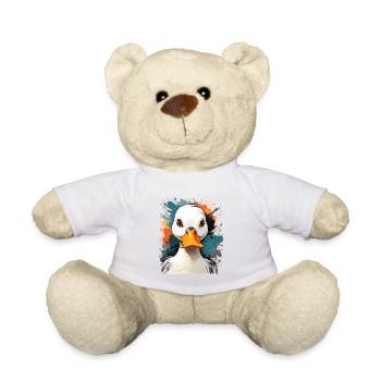 Ausdrucksstarker Gänseporträt mit Farbexplosionen - Teddy - Sonnengelb - Vorne