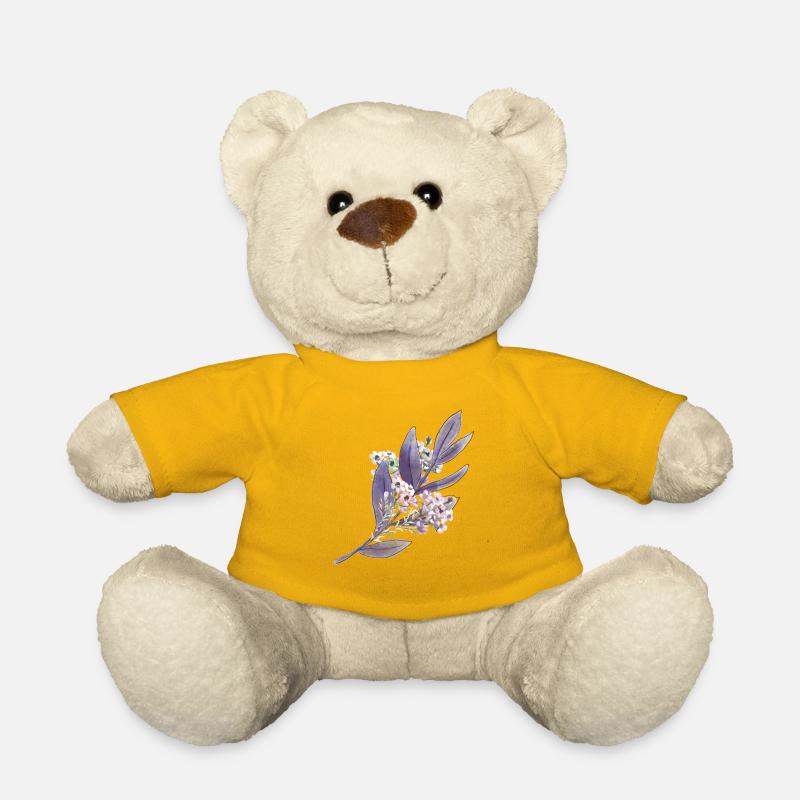 Lila Lavendel Blumenmuster - Teddy - Sonnengelb