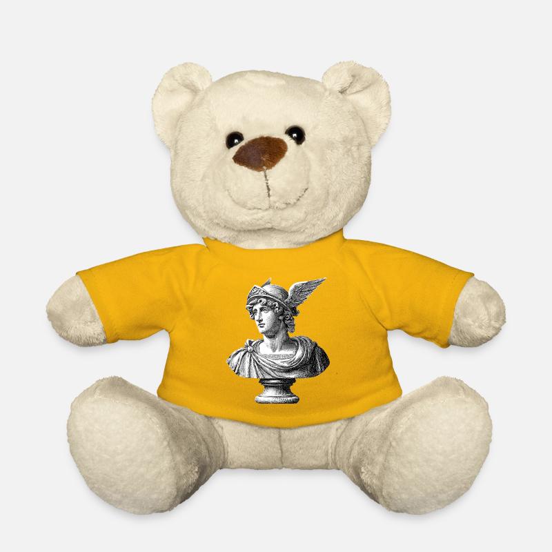 Buste antique Hermès - Gravure classique - Nounours - jaune soleil