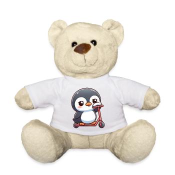 Cute Cartoon Penguin Scooter Scooter Boredom - Teddy Bear -  - Front