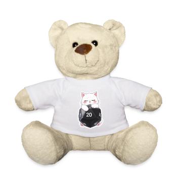 Sleeping Cat Hugging W20 Cube – Cartoon - Teddy Bear - sun yellow - Front