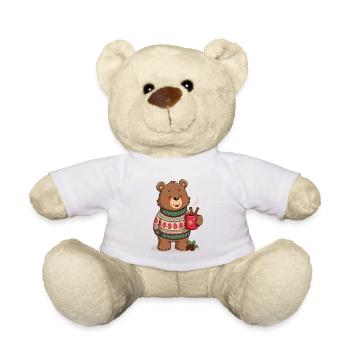 Winterbär mit Tee und Zimtstangen - Teddy - Sonnengelb - Vorne