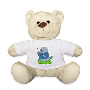 Seal Teacher Book School - Teddy Bear - sun yellow - Front