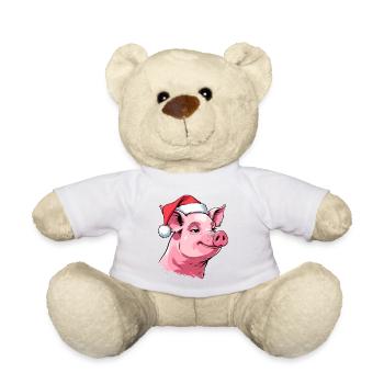 Schweinchen im Santa Hut - Teddy - Sonnengelb - Vorne