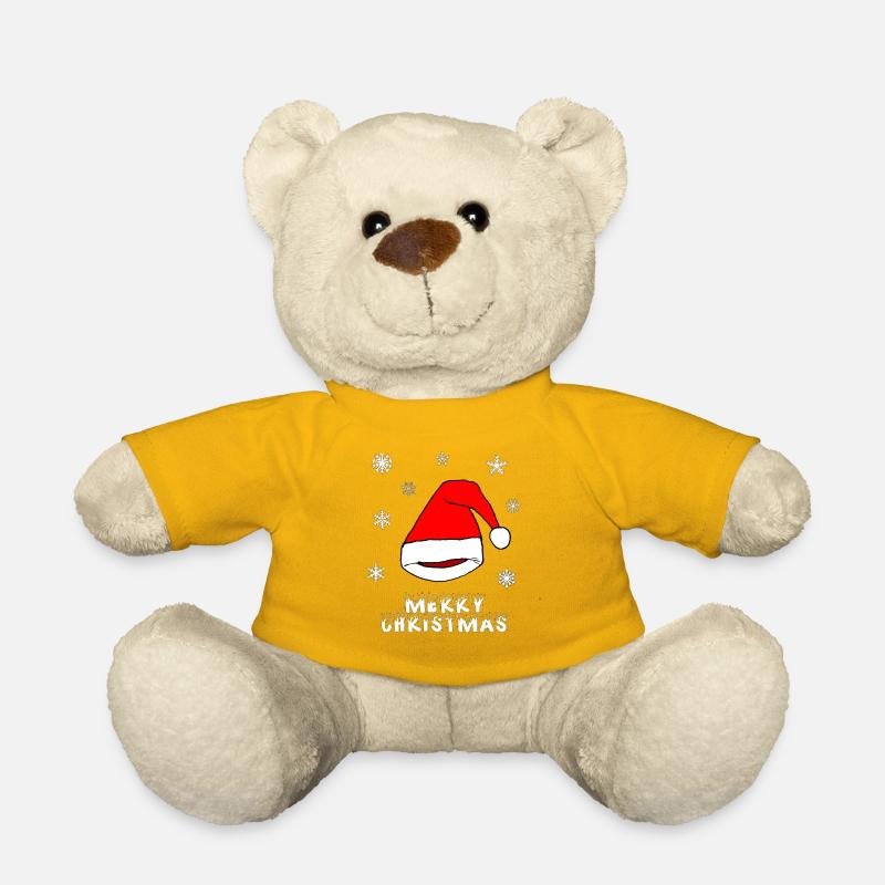 Weihnachts Mütze Santa Claus - Teddy - Sonnengelb