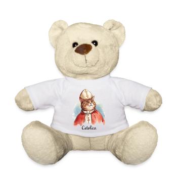 Catolico Funny Pope Cat - Papst Katze Design - Teddy Bear - sun yellow - Front