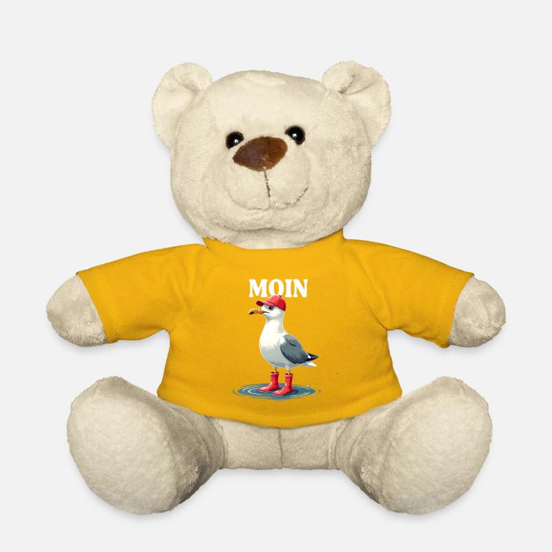 Moin Möwe im Friesen-Look - Teddy - Sonnengelb