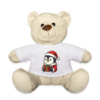 Pingouin câlin avec chapeau de Père Noël - Nounours - jaune soleil - Devant
