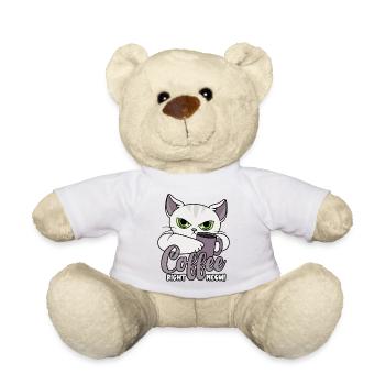 Coffee Right Meow - Cat with Coffee Cup - Coffee - Teddy Bear - sun yellow - Front